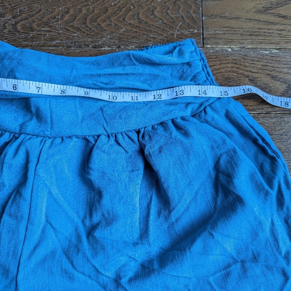 Emery Rose Blue Barrel Leg Womens Pants Size S Harem Rushed Back Ballet Balloon - Picture 8 of 10